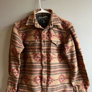 Wrangler Tan and Red Shirt Jacket
